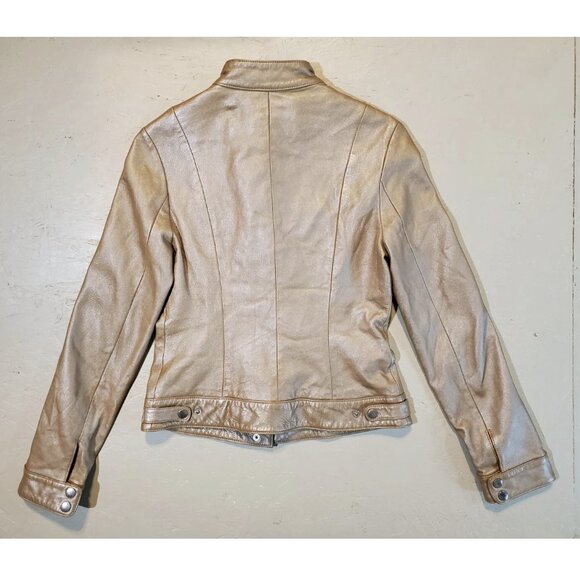 Paola Frani Metallic Leather Jacket | Made in Italy | Small - Picture 4 of 13